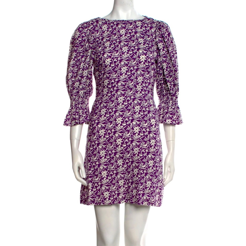 Maje linen blend mini open back dress